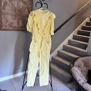 Sea New York yellow denim jumpsuit size 2
